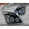 Toyota Land Cruiser 120 (03-09) priekšējie lukturi, eņģeļ acis, melni